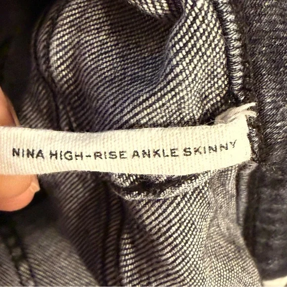 rag & bone Nina High Rise Skinny Jeans Black Distressed Tag 31 Fits 30x26 USA - Picture 5 of 16